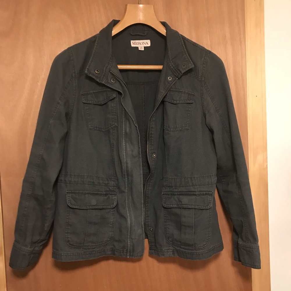 Military jacket Sz Lg Dark grey